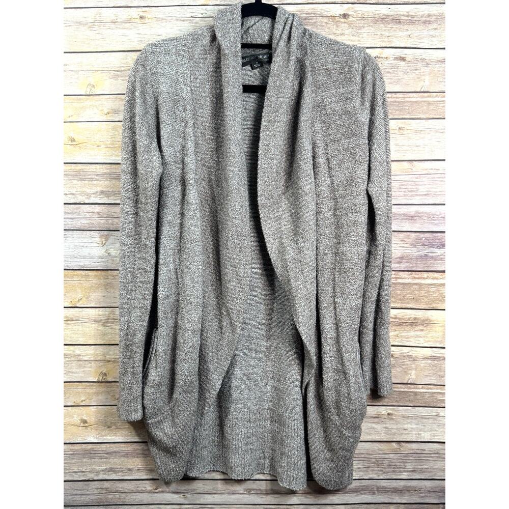 Barefoot Dreams CozyChic Lite Womens Brown Ultra Soft Open Front Cardigan M - Picture 2 of 7